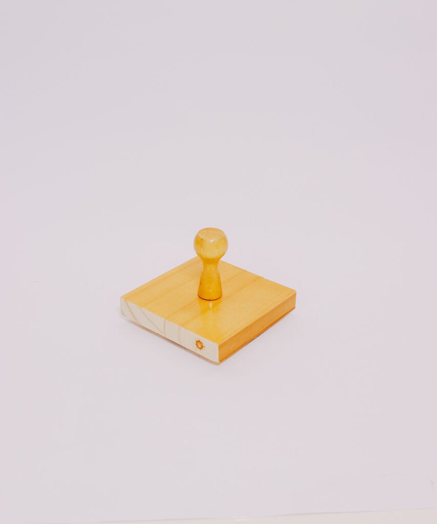 Kit Carimbo - Madeira 9,5x9,5cm + Almofada