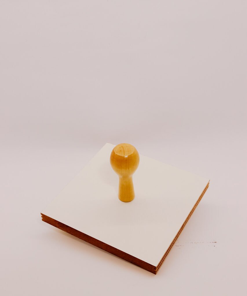 Kit Carimbo - Madeira 15x15cm + Almofada