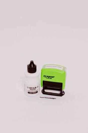Kit Carimbo Automático + Tinta Cor Preta